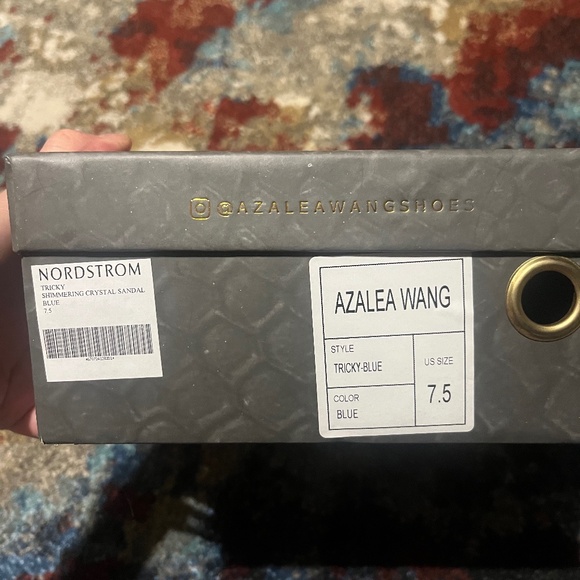 NIB Azalea Wang Tricky Blue Shimmering Crystal Heel Size 7.5 - Picture 5 of 6